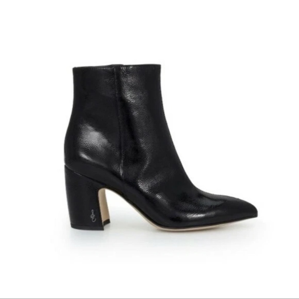 Sam Edelman Women's Hilty Ankle Bootie Black Crinkle Patent